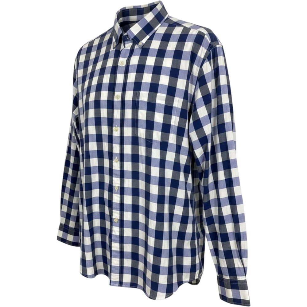 Crown & Ivy‎ Men's Button Down Shirt Long Sleeve XXL Blue White Gingham